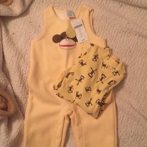 Monkey overalls and long sleeve onesie